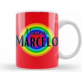 Humuts Marcelo Vieira Vintage Retro Rainbow Style Beyaz Kupa