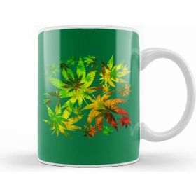 Humuts Marijuana Cannabis Leaves Pattern Beyaz Kupa