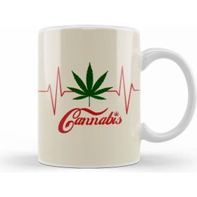 Humuts Marijuana Leaves Cannabis Beyaz Kupa