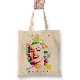 Humuts Marilyn Monroe Açık Bej Uzun Saplı Bez Çanta