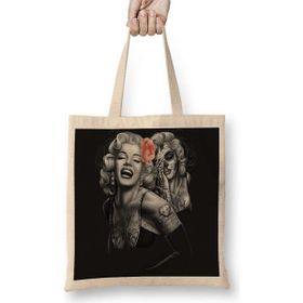 Humuts Marilyn Monroe Açık Bej Uzun Saplı Bez Çanta