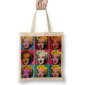 Humuts Marilyn Monroe Açık Bej Uzun Saplı Bez Çanta