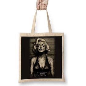Humuts Marilyn Monroe Açık Bej Uzun Saplı Bez Çanta