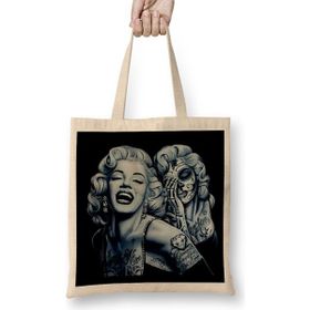 Humuts Marilyn Monroe Açık Bej Uzun Saplı Bez Çanta