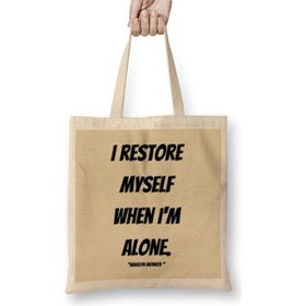 Humuts Marilyn Monroe Quotes Art Gift Vintage Retro Style Bez Uzun Saplı Açık Bej Rengi Çanta
