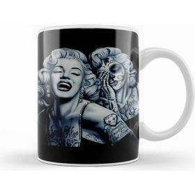 Humuts Marilyn With Tattoos Beyaz Kupa Bardak Porselen - 1 Adet - 330 ml - Beyaz