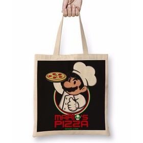 Humuts Mario Bros Mario's Pizza Bez Uzun Saplı Açık Bej Rengi Çanta