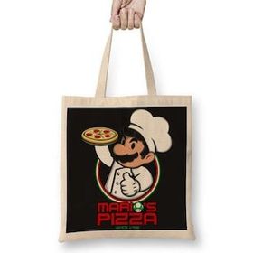 Humuts Mario Bros Mario's Pizza Bez Uzun Saplı Açık Bej Rengi Çanta