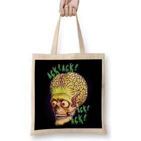 Humuts Mars Attacks Ack Ack Alien Head Bez Uzun Saplı Açık Bej Rengi Çanta