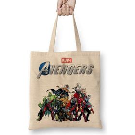 Humuts Marvel Avengers 05 Açık Bej Uzun Saplı Bez Çanta
