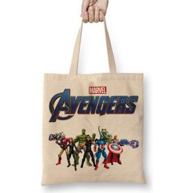 Humuts Marvel Avengers 07 Açık Bej Uzun Saplı Bez Çanta