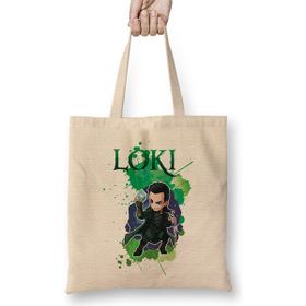 Humuts Marvel Loki Açık Bej Uzun Saplı Bez Çanta