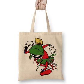 Humuts Marvin The Martian Jerks Açık Bej Uzun Saplı Bez Çanta