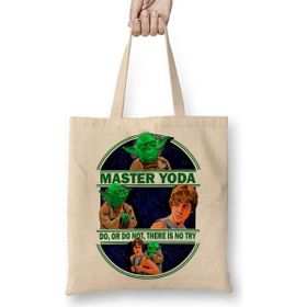 Humuts Master Yoda Açık Bej Uzun Saplı Bez Çanta
