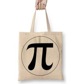 Humuts Matematik Daire Pi Sayısı Bez Uzun Saplı Açık Bej Rengi Çanta