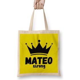 Humuts Mateo Name Personalized Custom Vintage Retro Rainbow Style Design Gift Baby Gift For Him Bez Uzun Saplı Açık Bej Rengi Çanta