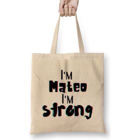 Humuts Mateo Name Personalized Custom Vintage Retro Rainbow Style Design Gift Baby Gift For Him Bez Uzun Saplı Açık Bej Rengi Çanta