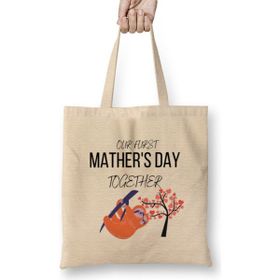 Humuts Mathers Day 2021 Our Furst Mather's Day Together Bez Uzun Saplı Açık Bej Rengi Çanta