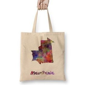Humuts Mauritania In Watercolor Bez Uzun Saplı Açık Bej Rengi Çanta
