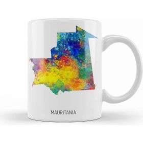Humuts Mauritania Watercolor Map Beyaz Kupa