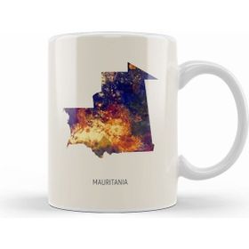 Humuts Mauritania Watercolor Map Beyaz Kupa