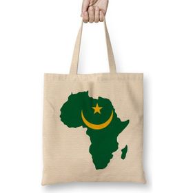 Humuts Mauritanian Pride With Mauritania Flag Clipped Inside Africa Bez Uzun Saplı Açık Bej Rengi Çanta