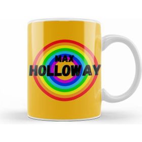 Humuts Max Holloway Vintage Retro Rainbow Style Warriors Design Wrestlers Gift Beyaz Kupa