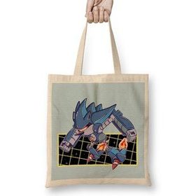 Humuts Mecha Sonic Açık Bej Uzun Saplı Bez Çanta