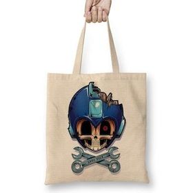 Humuts Megaman Game Over Açık Bej Uzun Saplı Bez Çanta