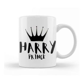 Humuts Meghan and Prınce Harry Beyaz Porselen Kupa Bardak