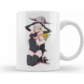 Humuts Meliodas Elizabeth the Seven Deadly Sins Beyaz Porselen Kupa Bardak