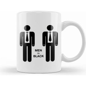 Humuts Men In Black Minimal Beyaz Porselen Kupa Bardak