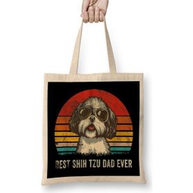 Humuts Mens Best Shih Tzu Dad Ever Funny Shih Tzu Dad Gift Dog Lover Bez Kadın Günlük Çantavvvvvvv