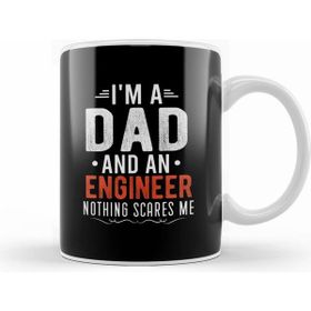 Humuts Mens Dad and Engineer Funny Fathers Gift Ideas 03 Beyaz Porselen Kupa Bardak