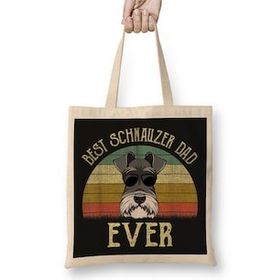 Humuts Mens Dog Vintage Best Schnauzer Dad Ever Fathers Day Gifts Köpek Bez Kadın Günlük Çanta