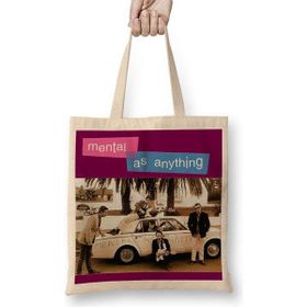 Humuts Mental As Anything Açık Bej Uzun Saplı Bez Çanta