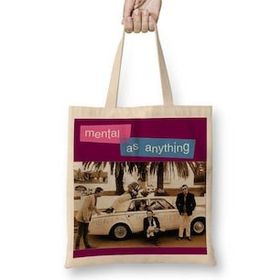 Humuts Mental As Anything Açık Bej Uzun Saplı Bez Çanta