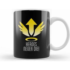 Humuts Mercy Heroes Never Die Logo Overwatch Beyaz Porselen Kupa Bardak