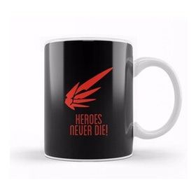 Humuts Mercy Heroes Never Die Wing Logo Overwatch Beyaz Porselen Kupa Bardak