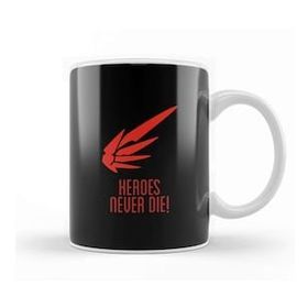 Humuts Mercy Heroes Never Die Wing Logo Overwatch Beyaz Porselen Kupa Bardak