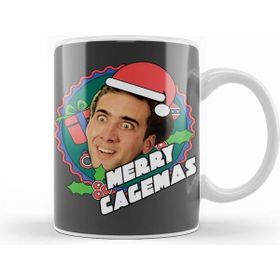Humuts Merry Cagemas Nicolas Cage Christmas Beyaz Porselen Kupa Bardak