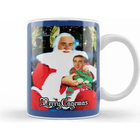 Humuts Merry Cagemas Santa Knee Nicolas Cage Christmas Beyaz Porselen Kupa Bardak