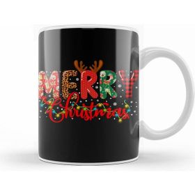 Humuts Merry Christmas Leopard Buffalo Red Plaid Beyaz Porselen Kupa Bardak