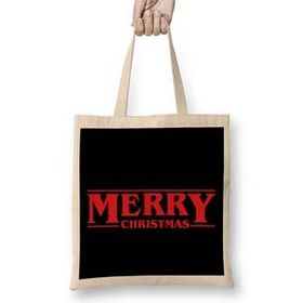 Humuts Merry Christmas Stranger Things Font Bez Kadın Günlük Çanta
