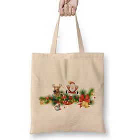 Humuts Merry Christmas Yılbaşı Yeni Yıl Konseptli 04 Bez Kadın Günlük Çanta