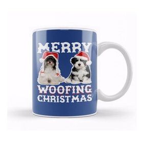Humuts Merry Woofing Christmas Dogs Beyaz Porselen Kupa Bardak