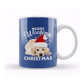 Humuts Merry Woofing Christmas Dogs Beyaz Porselen Kupa Bardak