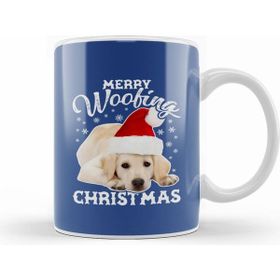 Humuts Merry Woofing Christmas Dogs Beyaz Porselen Kupa Bardak