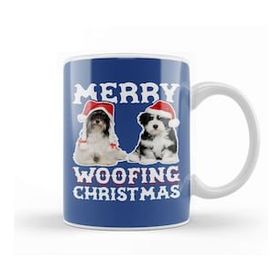 Humuts Merry Woofing Christmas Dogs Beyaz Porselen Kupa Bardak
