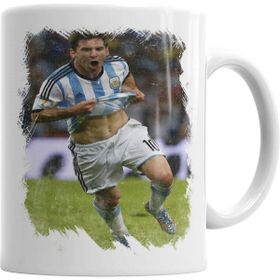 Humuts Messi Argentino Beyaz Porselen Kupa Bardak
